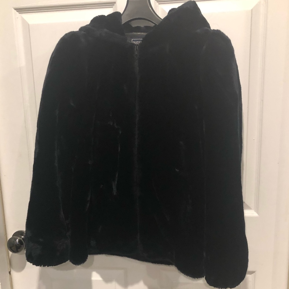 1970’s Vtg. Outerlayers Black Faux Mink Fur Coat